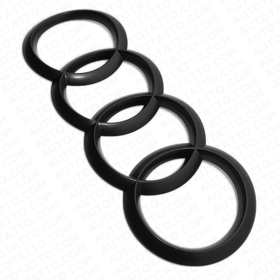 12-18 Audi A7 S7 RS7 Rear Liftgate Trunk Sign Logo Ring Badge Emblem Matte Black - Image 4 of 4