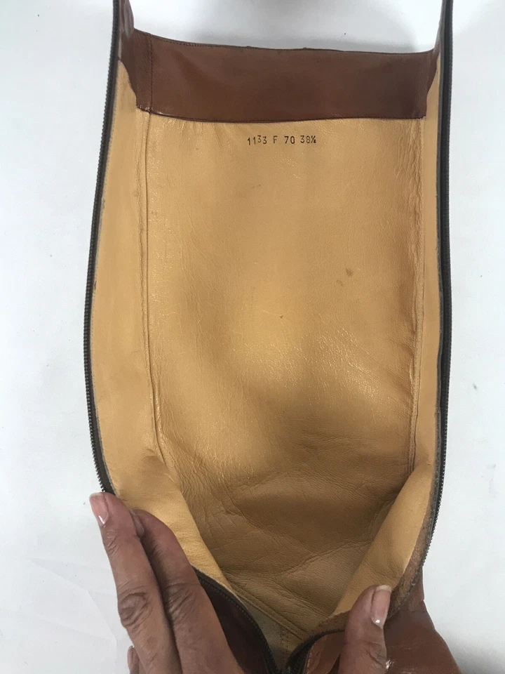 Botas Delman Vintage Para Mujer 100% Cuero Caramelo Talla US 8 EUR 38.5 Foto 3 de 4