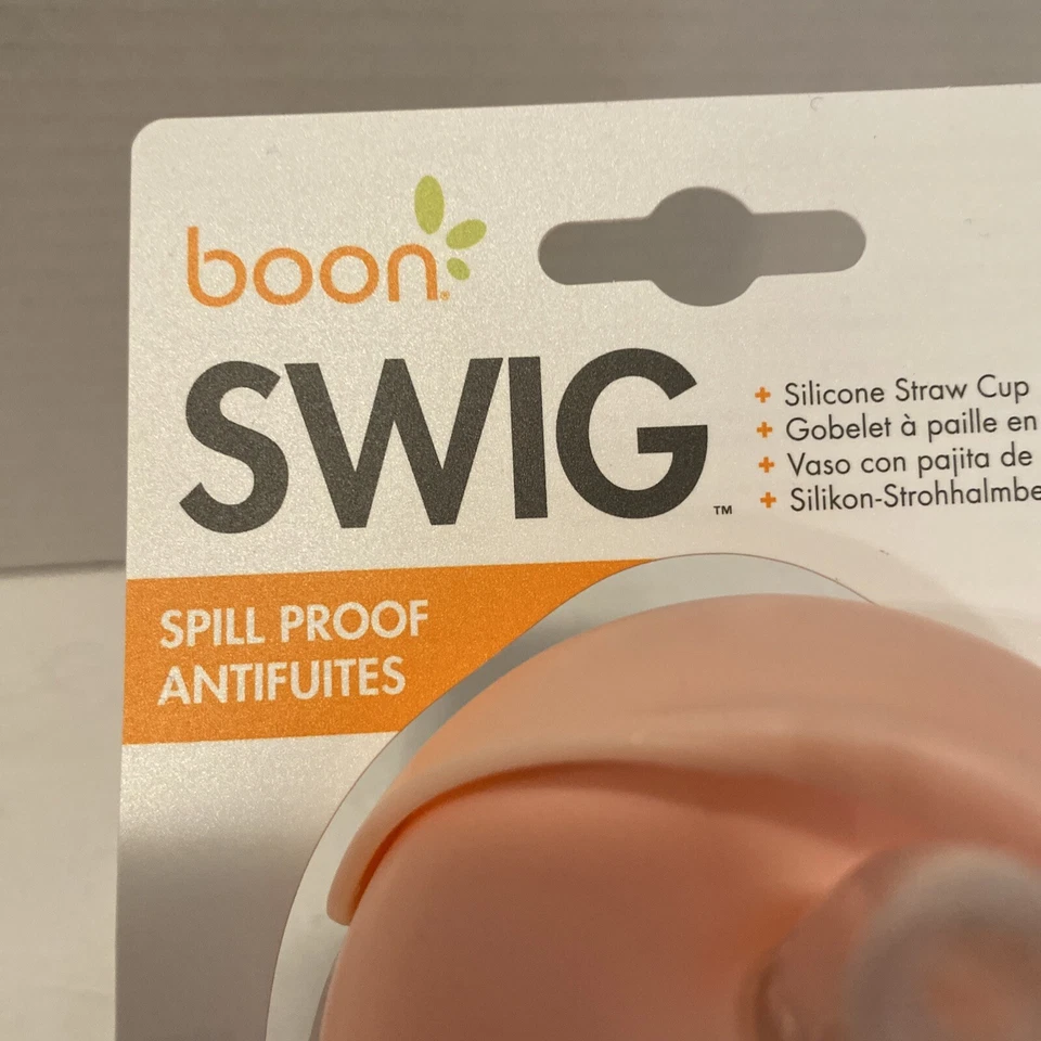 Garrafa de água Boon Swig 270ml copo sippy com palha de silicone bebê/criança 6m+ blush - Imagem 2 de 4