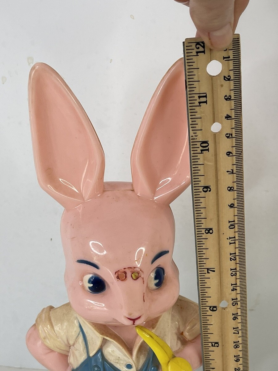 50's Vintage Knickerbocker Plastic Easter Bunny Rabbit Bank 11