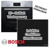 Herdset Bosch Einbau-Backofen + Induktionskochfeld Directselect Autark 60Cm Neu