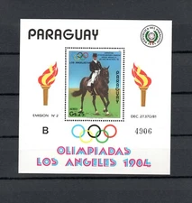Paraguay 1984 sheet (Michel Block 395) Horse driving/C.Stuckelberger MNH