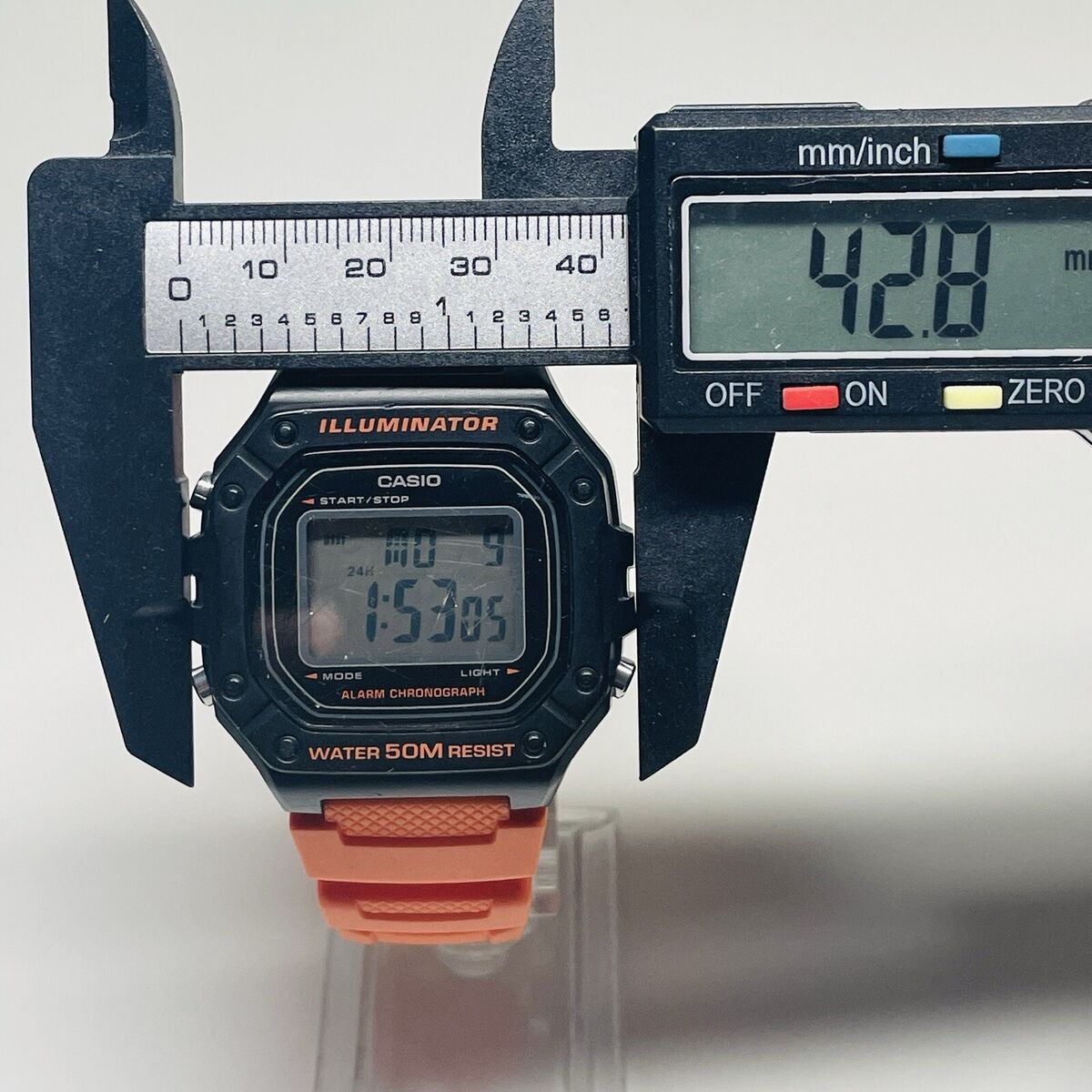 Casio Illuminator Watch Men 43mm Digital Black Orange 3224 Casio Illuminator Watch Men 43mm Digital Black Orange 3224