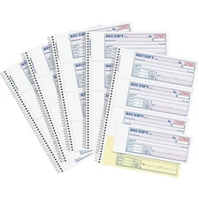 Adam Money Receipt Book, Spiral, 2-Part, 7-5/8" x 11", 1000/PK
