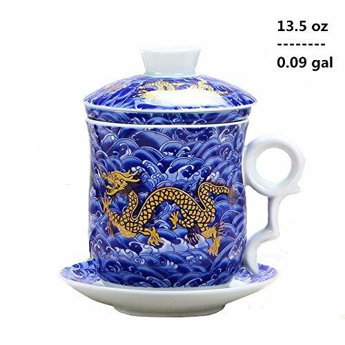 4pcs set di drago cinese modello tea-mug con colino infusore e coperchio, tazza