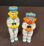 Vintage Sesame Street Bert And Ernie Sea Captains Plastic Figurines