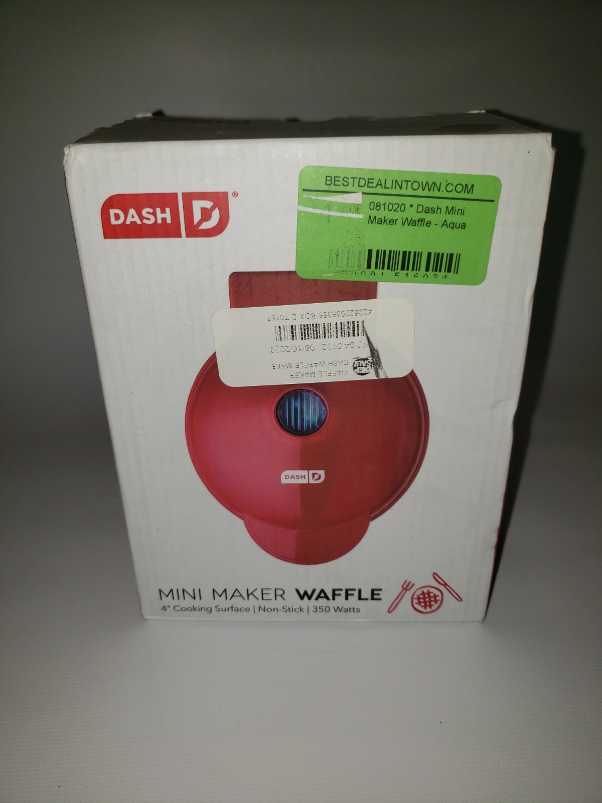 Dash Mini 4 Inch Non-Stick Waffle Maker 350W in Red C4-image
