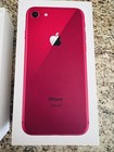 Tylko pudełko Apple iPhone 8 (produkt czerwony) z oryginalnym kablem Lightning i ładowarką