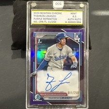 2024 Bowman Chrome 1st Thayron Liranzo 11/250 Purple Refractor AUTO RC OCG 8.5