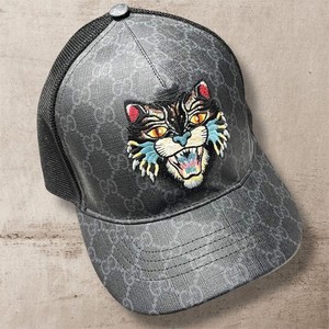 Rare Gucci Angry Cat Special Edition Cap Gucci Gg Supreme Angry Cat Baseball Cap in Black for Men | Lyst main image 4