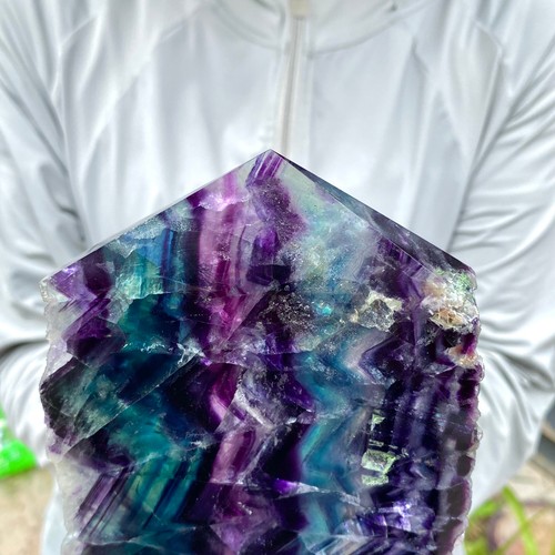 2.6LB Large Natural colored fluorite crystal obelisk healing specimen - Picture 10 of 12