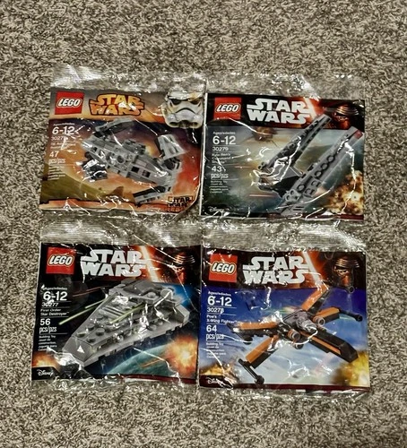 Four LEGO STAR WARS Star Destroyer Command Shuttle X-Wing Set Polybag Lot NIB