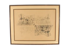 December 1972 "Fall" Leaves Artist Proof Etching  Signed Illegible