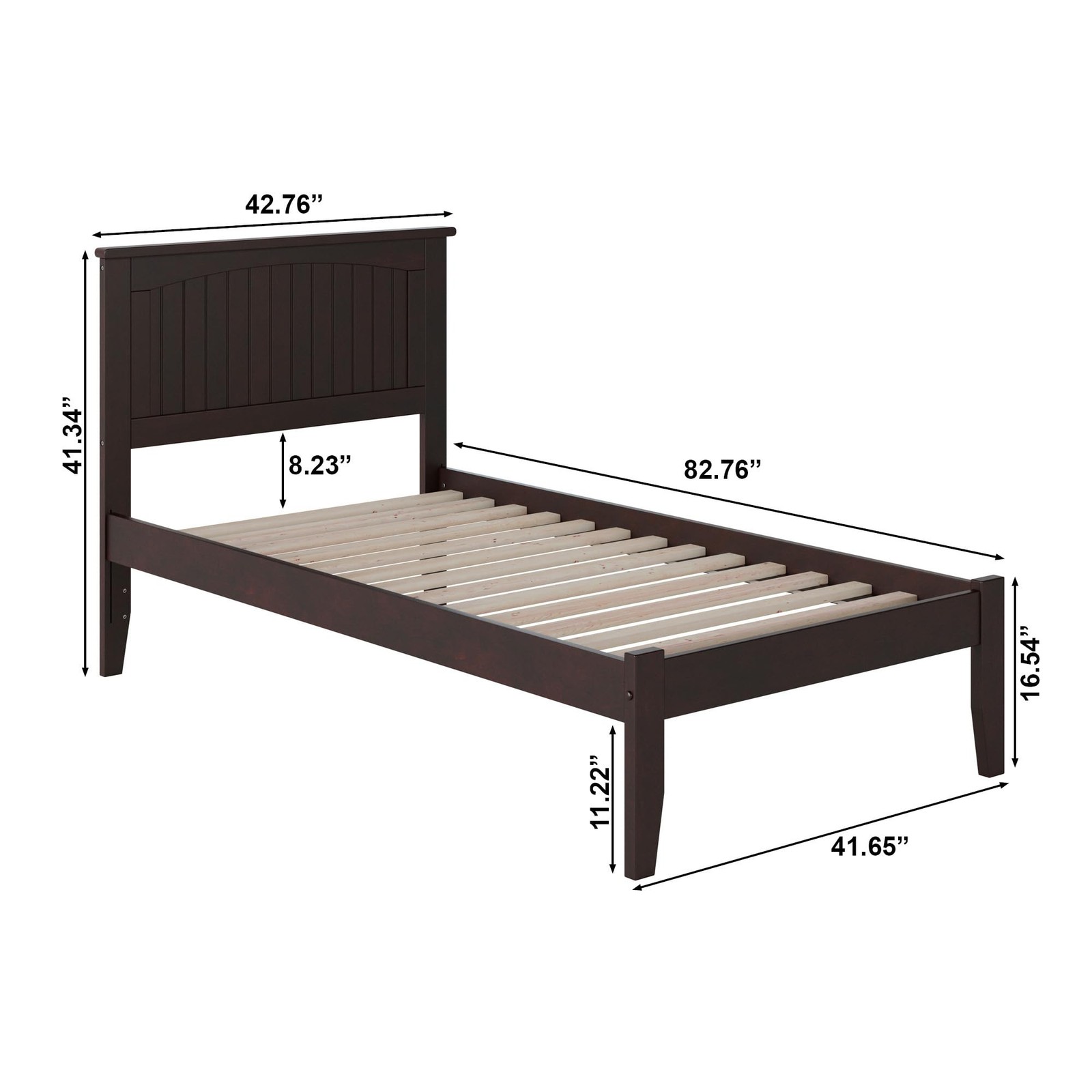 Bowery Hill Modern Wood Twin XL Platform Bed with USB Charge