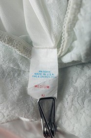 Vintage Retro Boho Glam Pinup Soft Satin Sheer Lace Waist Half Slip Medium White