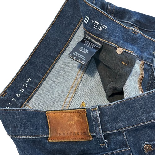 Mott & Bow Jeans Mens Slim Broome 32x31* Blue Denim Slim Fit Dark Wash Pants - Picture 2 of 8