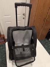 KOPEKS Pet Carrier Backpack w/Wheels Grey/Black, Medium/Small , Travel-Friendly