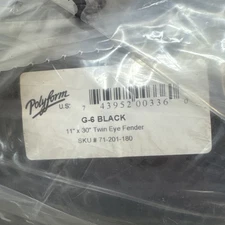 Polyform G-6 BLACK Twin Eye Boat Dock Fender Bumper 10.5x30inch with Air Adapter