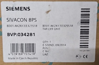 SIEMENS, Abgangskasten, SIVACON 8PS, BD01-AK2X/CEEE325S18, BVP:034281