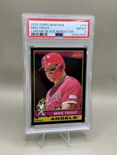 2025 Topps Heritage Mike Trout #119 Chrome Black Border Refractor /76 - PSA 8