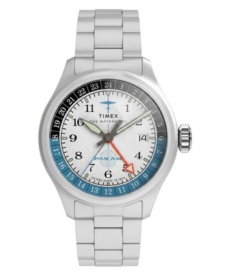 Timex Pan Am Waterbury Gmt Silber Herren Armbanduhr TW2Y94600