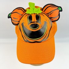 Disney Parks Mickey Mouse Jack Lantern Pumpkin Glow in Dark Baseball Hat Cap NWT