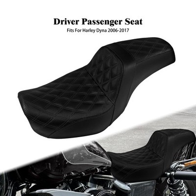 Schwarz Fahrer Beifahrer Gel Sitz Für Harley Dyna Street Fat Bob FXSBF 2006-2017