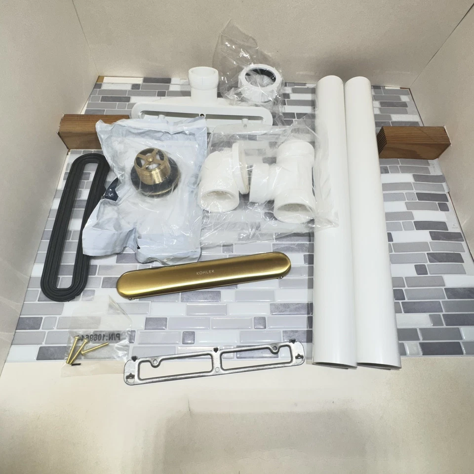 Kit de drenaje de bañera Clearflo Kohler K-7272-2 MB con desbordamiento - latón moderno cepillado Foto 2 de 4