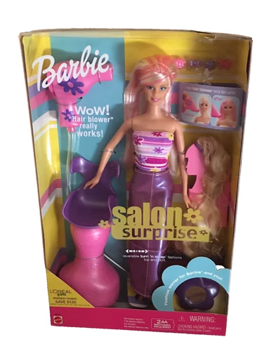 Barbie Salon Surprise Doll Playset 2001 Mattel 54215 Vintage NEW