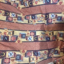 Red Gingham Border Daisy Kingdom Fabric 1997 First Friends Bumper 3 Yds 26 X44