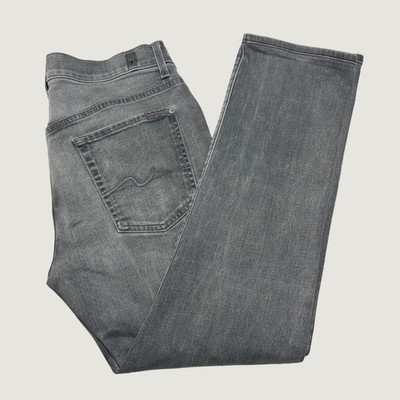 7 For All Mankind The Straight Mens 32 Gray Luxe Performance Stretch Jeans USA