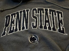 Penn State Nittany Lions Gray W/Navy Letters J. America Pullover Hoodie Size XL