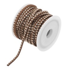 5.5 Yard Faux Suede Leather Cord 3mm, for DIY Craft -5m/Dark Brown Gold
