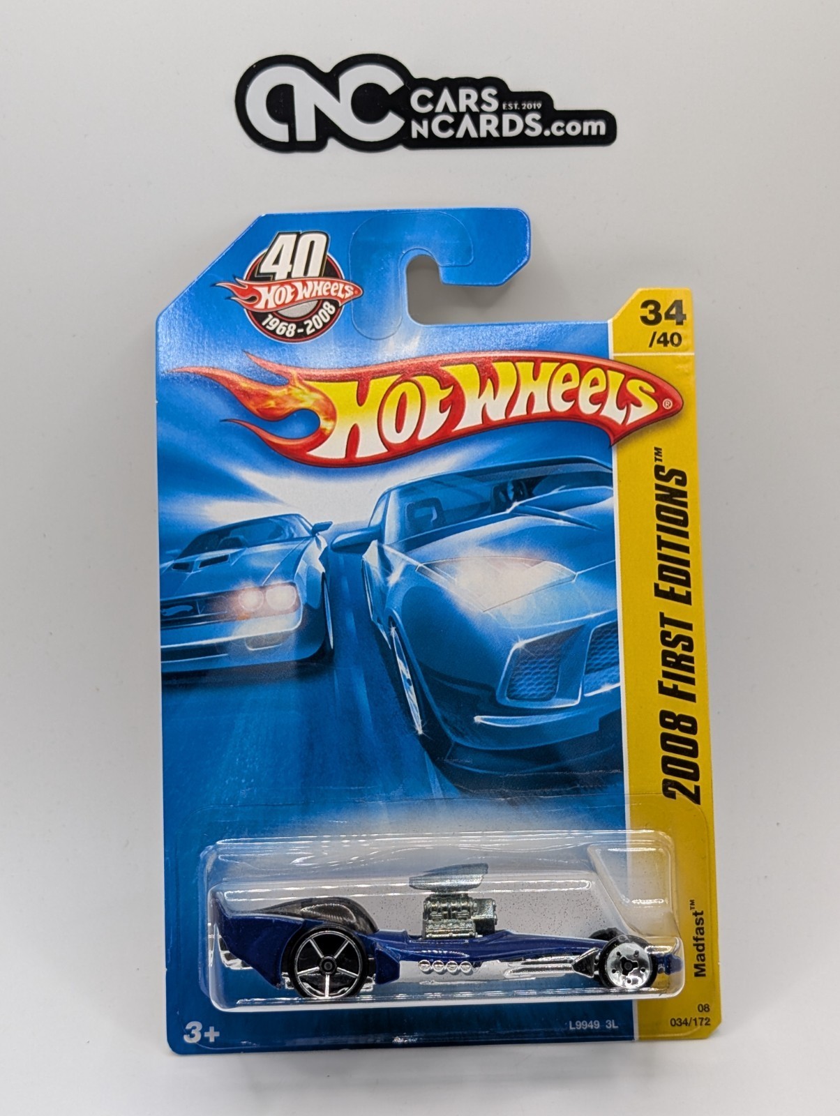 2008 Hot Wheels First Editions 34/40 Madfast Blue 34/172 (Card Crease)