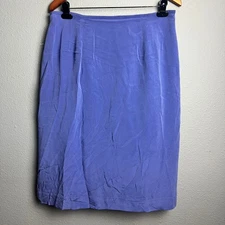 Travis Ayers Knee Length Silk Pencil Skirt Business Career Wear Purple Size 14