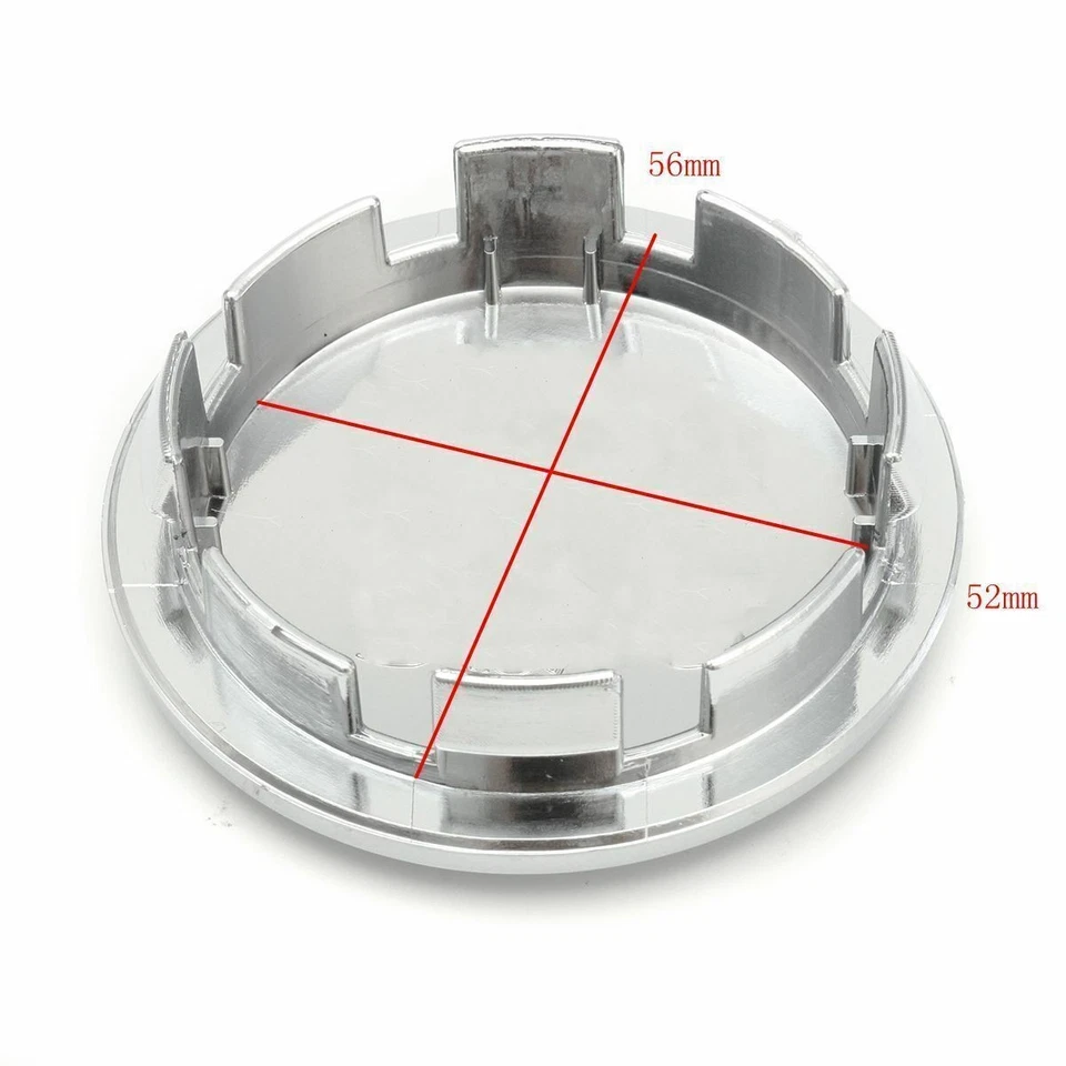 Tapacubos central de rueda de auto cromado plateado para 65 mm 4 piezas Foto 3 de 4