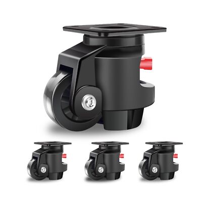 Nefish Leveling Casters Wheels with Ratchet Arm 6600 LBS, Heavy Duty Retracta...