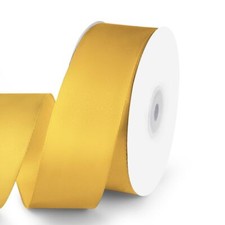 1-1/2" Wide x 50 Yards Yellow Single Faced Polyester Satin Ribbon Yellow Sati...