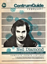 Vintage RARE Worcester (Mass) Centrum Guide featuring Neil Diamond/February 1984
