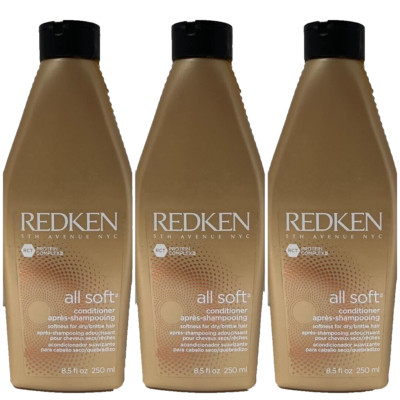 3 Redken All Soft RCT Conditiioner 8.5  oz ea (027)