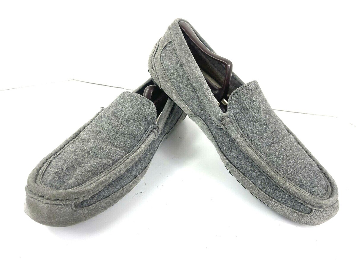 Ugg Australia Loafers Men 10 M Alder Shoes Grey Suede Leather Wool 