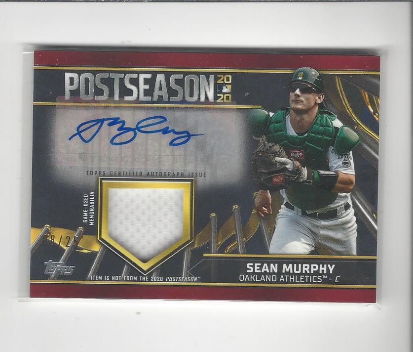 2021 Topps Postseason Performance Red Sean Murphy AUTOGRAPH JERSEY A's /25 