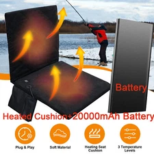 Car Heated Seat Cushion with 20000mAh Battery Pack Heating Pad Winter Heat Mat