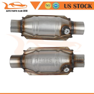 Universal Fit 2X Catalytic Converter 2.25 inch Intet / Outet EPA Stainless Steel