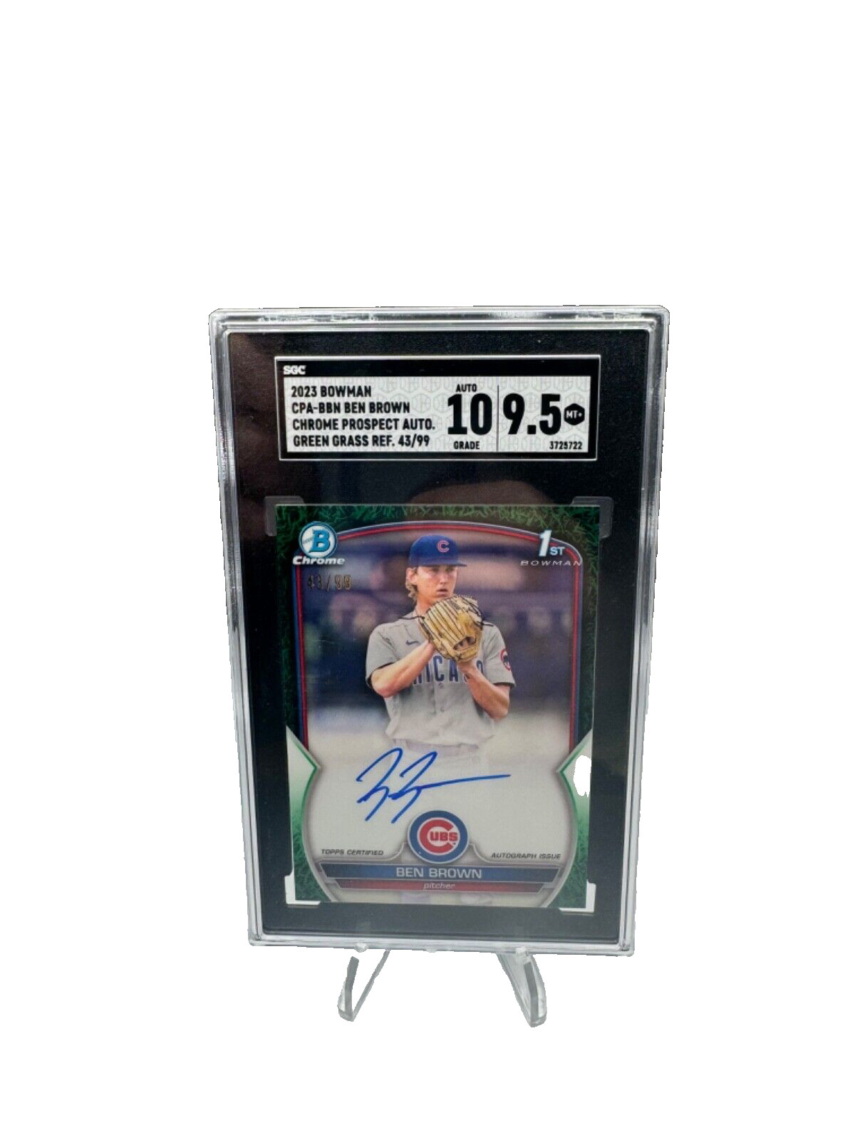 2023 Bowman - Chrome Prospect Auto #CPA-BBN Ben Brown Green Grass 43/99 SGC 9.5
