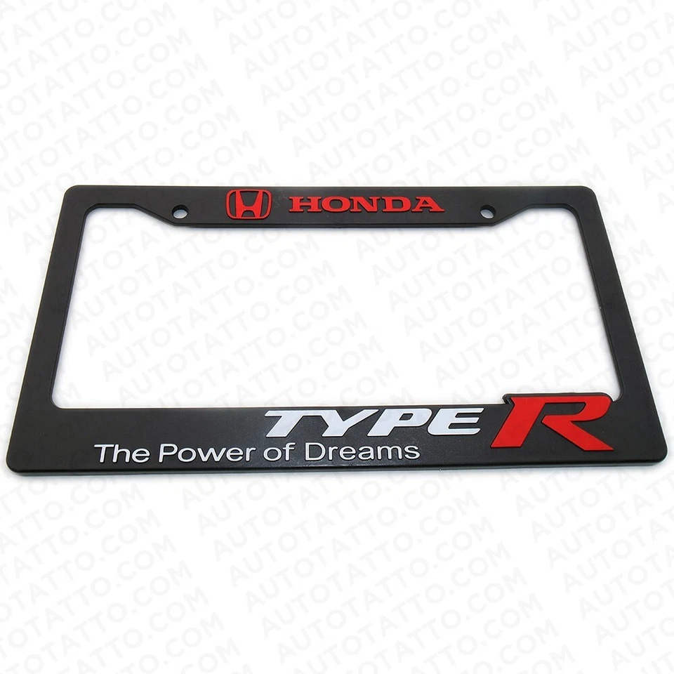 2x Cubierta de marco de matrícula 3D delantera trasera Honda Power of Dreams tipo R decorar Foto 3 de 4