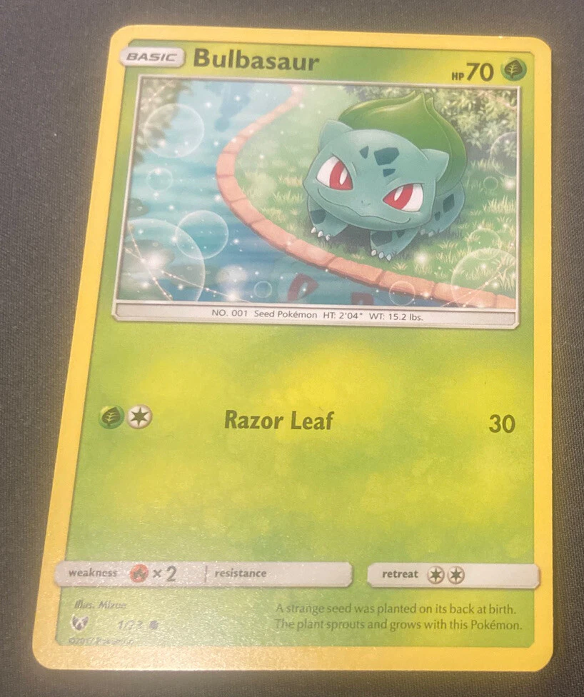 Pokemon BULBASAUR Card SHINING LEGENDS 1/73 Trading Card Seed Pokemon HP 70  2017