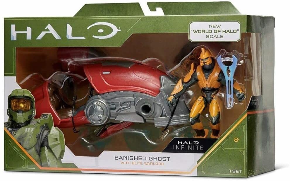 HALO VEICOLO CON PERSONAGGIO BANISHED GHOST ELITE WARLORD NEW WORLD HALO SCALE