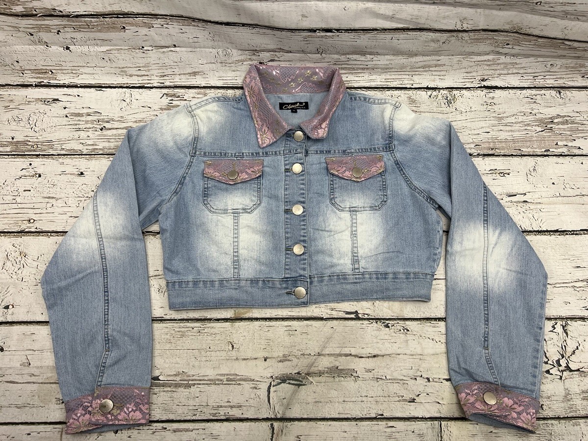 ★SUPERSUB★ Vintage washed denim cropped jacket washed blue Vintage washed denim cropped jacket - washed blue - SUPERSUB