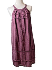 NWT Ann Taylor LOFT  Purple Tiered Babydoll High neck Sleeveless dress Size M